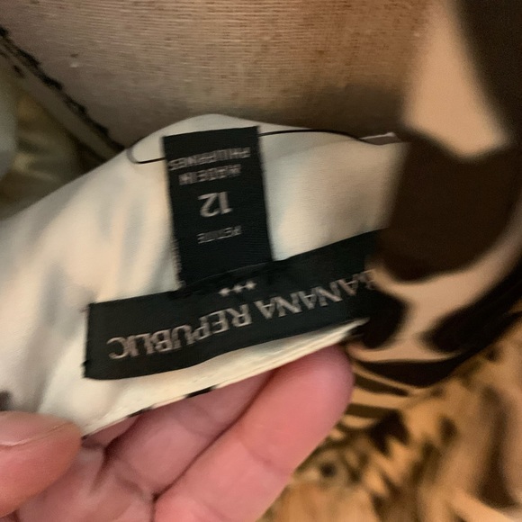 Banana Republic Silky Mini Halter Dress Womens Size 12P Leopard Print NWT - Picture 7 of 7